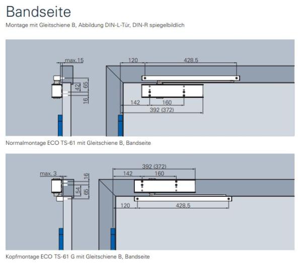 ECO Gleitschienenschließer TS 61 – EN 2-5